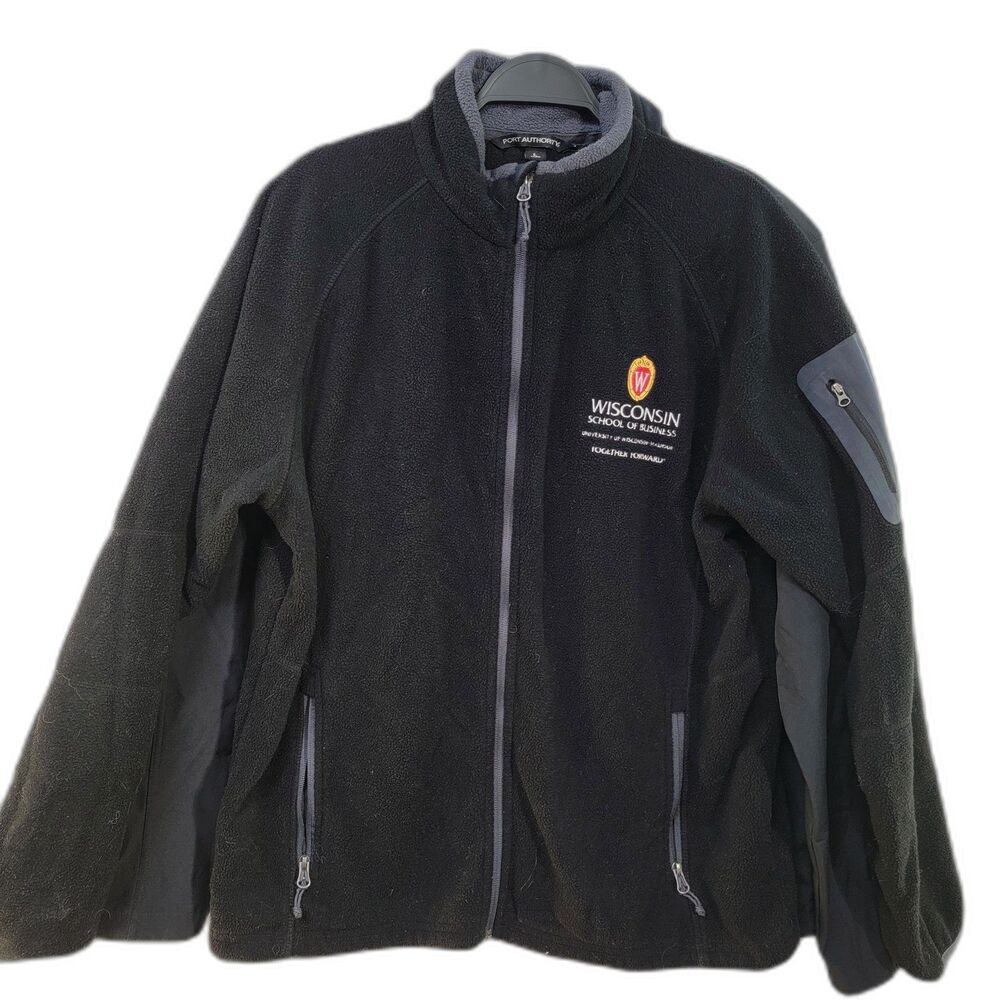 Bundle of x2 Black & Gray Jacket Port Authority Full Zip Front Pockets Size L